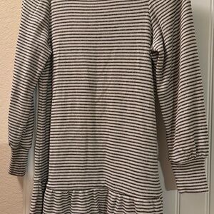 LOFT Black and White Striped Mini Dress